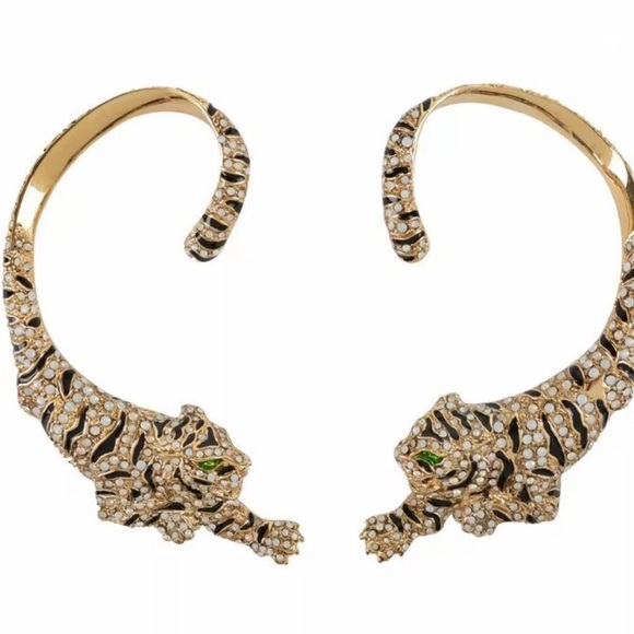 Roberto Cavalli Swarovski crystal Tiger earrings - Picture 6 of 6